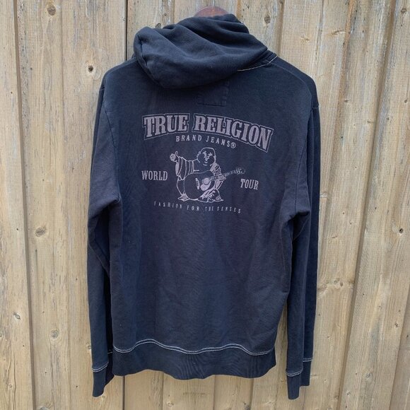 True Religion Logo Hoodie Black XL - Picture 1 of 6